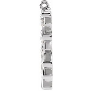 Sterling Silver 1/8 CTW Natural Diamond Fan Necklace Center