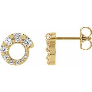 14K Yellow Gold 1/2 CTW Natural Diamond Graduated Circle Earrings