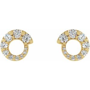 14K Yellow Gold 1/2 CTW Natural Diamond Graduated Circle Earrings – image 2