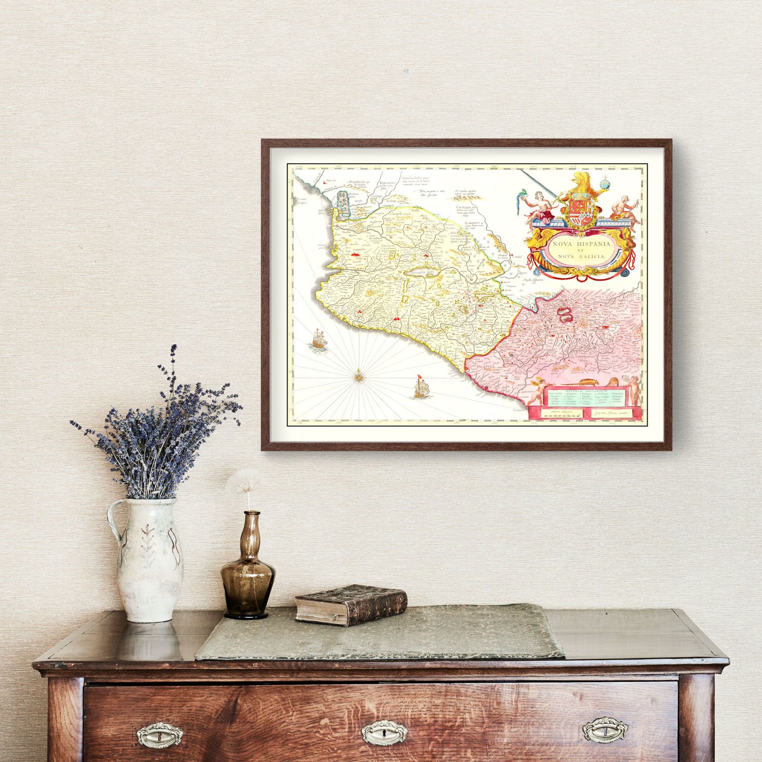 Vintage Map of Mexico 1665