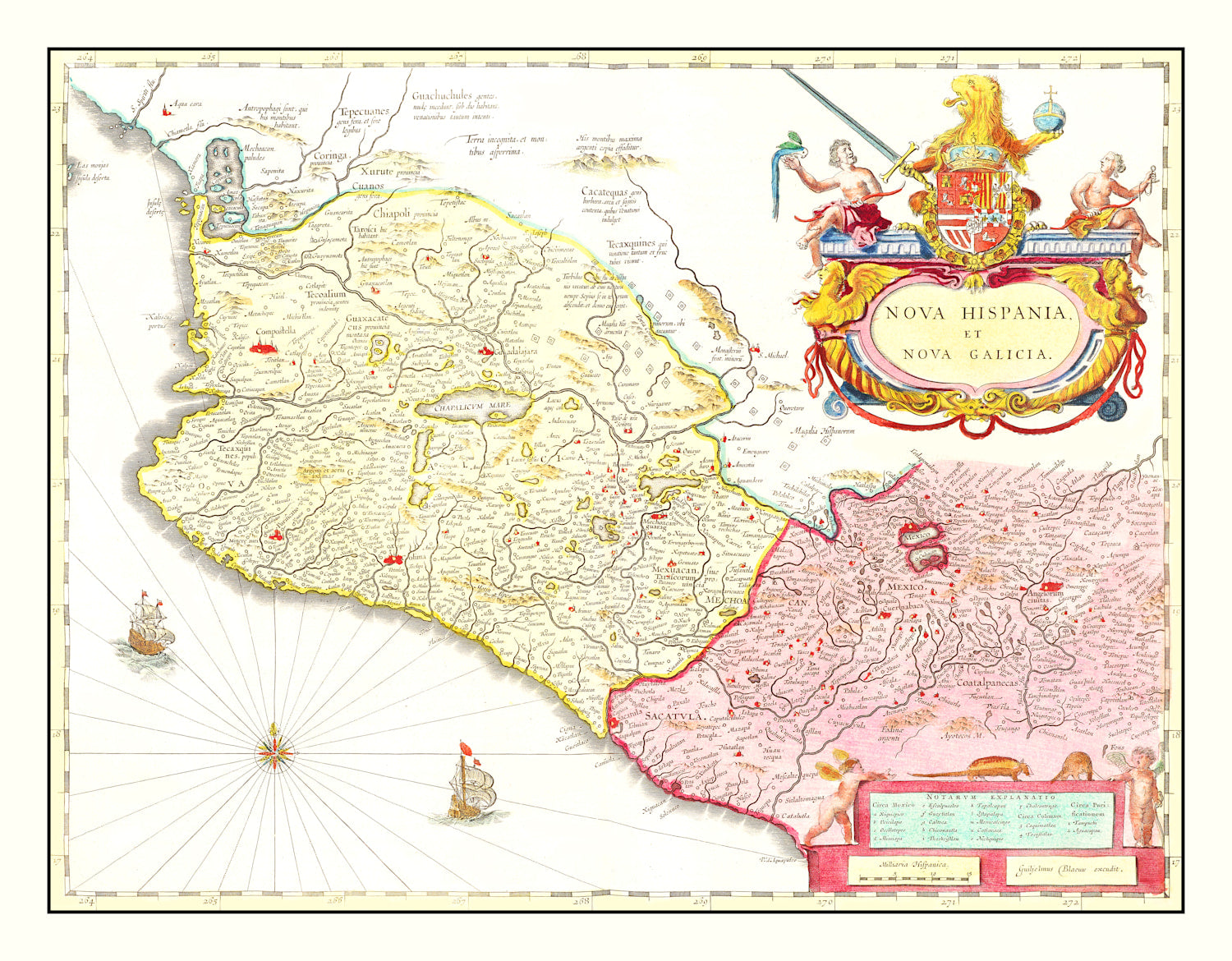 Vintage Map of Mexico 1665