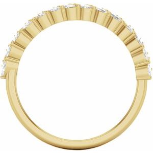 14K Yellow 7/8 CTW Natural Diamond Double Row Anniversary Band