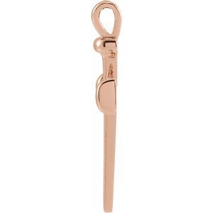 14K Rose 	28x14.71 mm Nail Cross Pendant