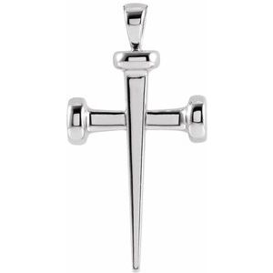 Platinum 	28x14.71 mm Nail Cross Pendant