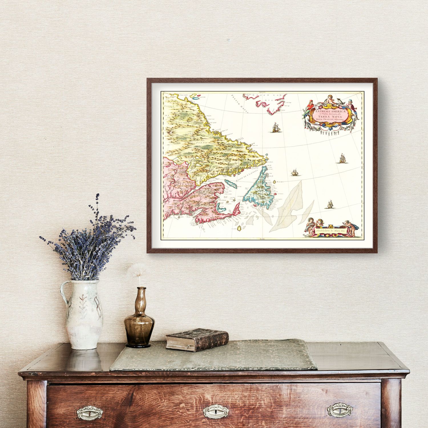 Vintage Map of Eastern Canada 1665