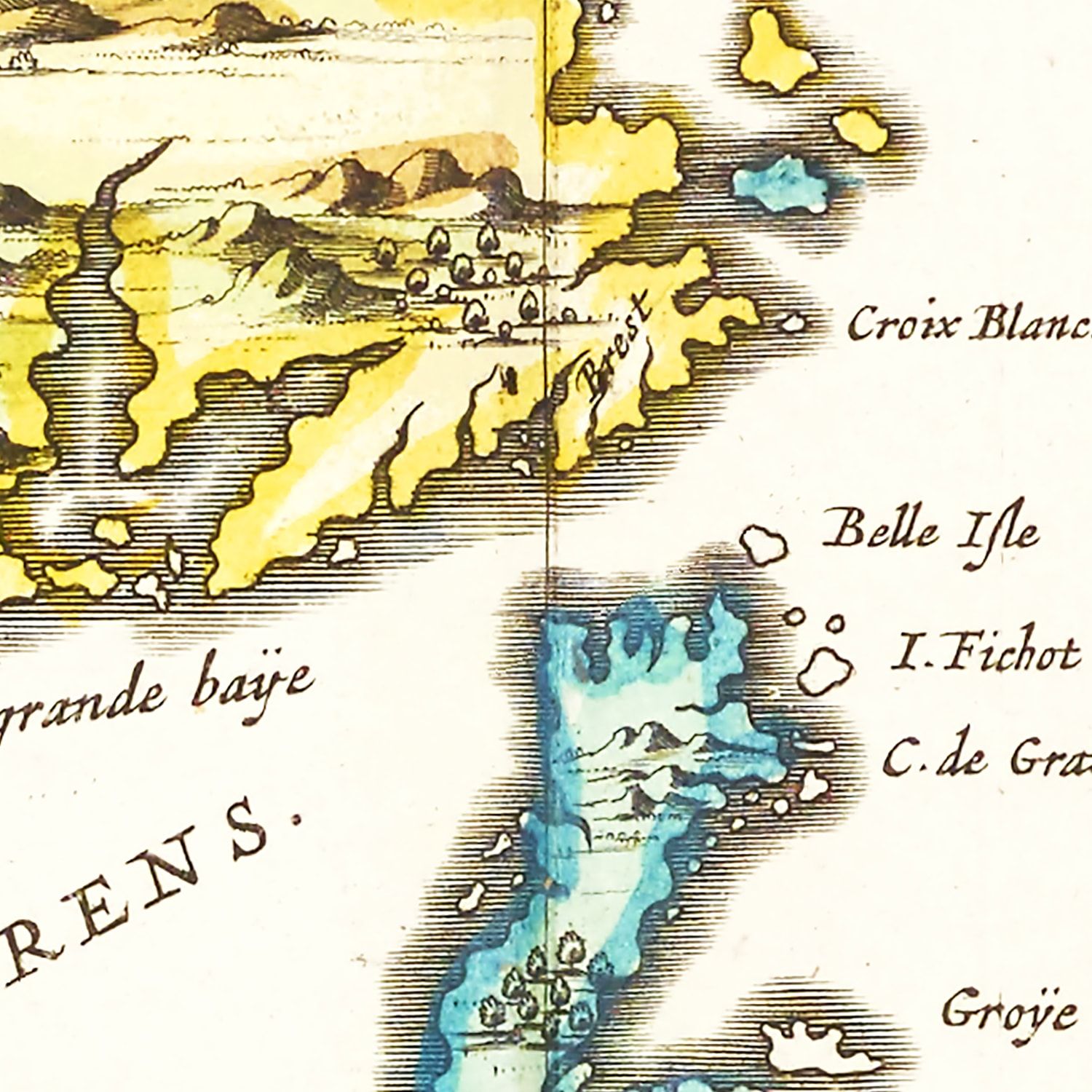 Vintage Map of Eastern Canada 1665