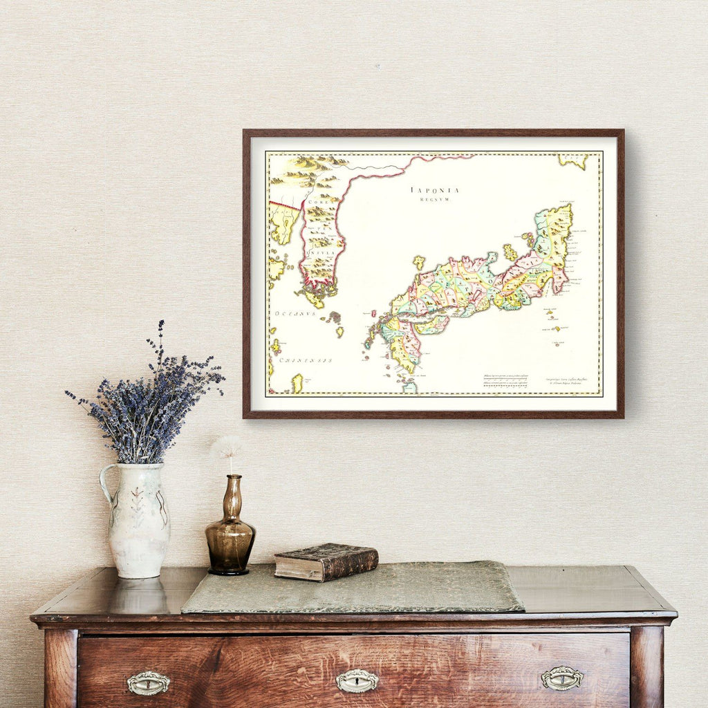 Vintage Map of Japan 1665