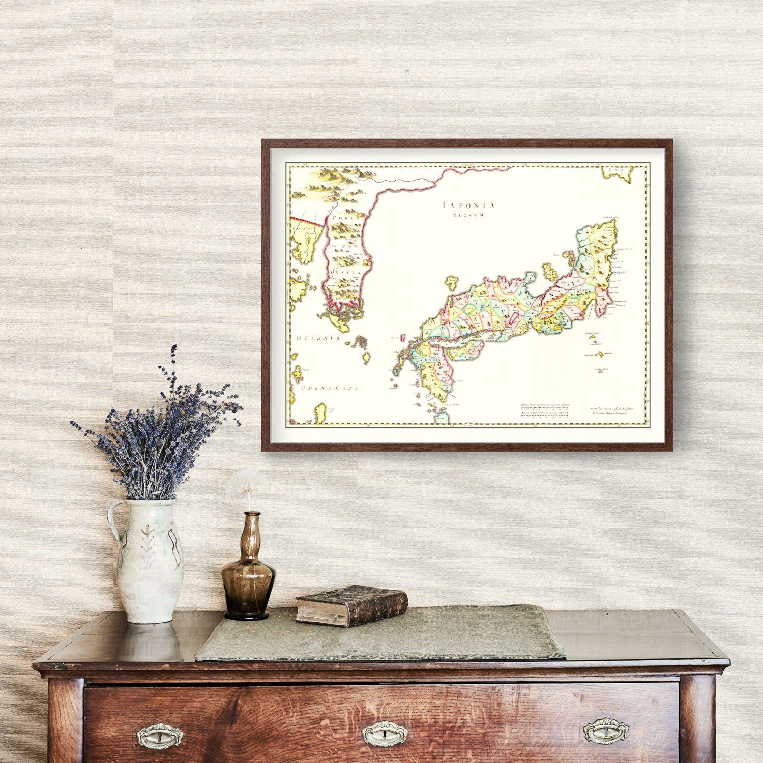 Vintage Map of Japan 1665