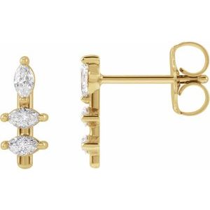 14K White Gold 1/5 CTW Natural Diamond Bar Earrings – image 3
