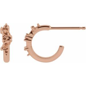 14K Rose Gold Left Huggie Earring Mounting