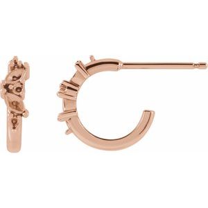14K Rose Gold Right Huggie Earring Mounting