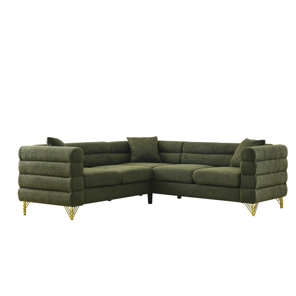 81.5-Inch Oversized Corner Sofa, L-Shaped Sectional Couch,   5-Seater Corner Sofas with 3 Cushions for Living Room, Bedroom, Apartment, Office