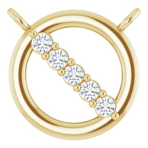 14K Yellow Gold .03 CTW Natural Diamond Circle Necklace Center