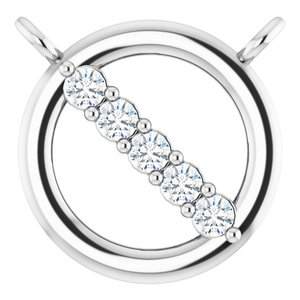 Platinum .03 CTW Natural Diamond Circle Necklace Center