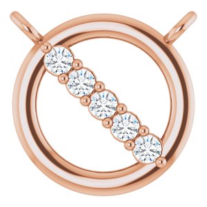 14K Rose Gold .03 CTW Natural Diamond Circle Necklace Center