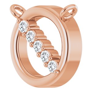 14K Rose Gold .03 CTW Natural Diamond Circle Necklace Center