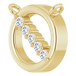 14K Yellow Gold .03 CTW Natural Diamond Circle Necklace Center