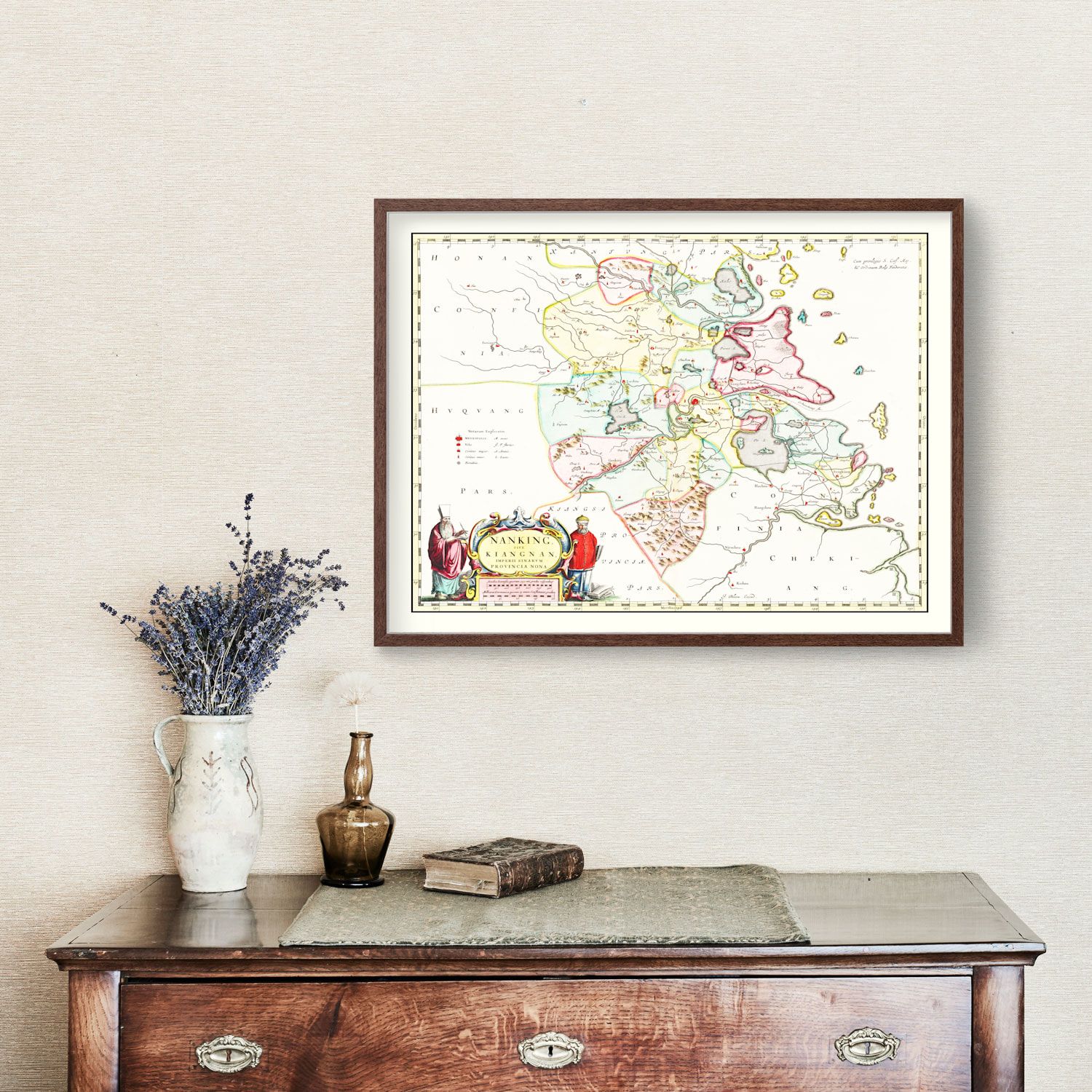 Vintage Map of Nanking, China 1665