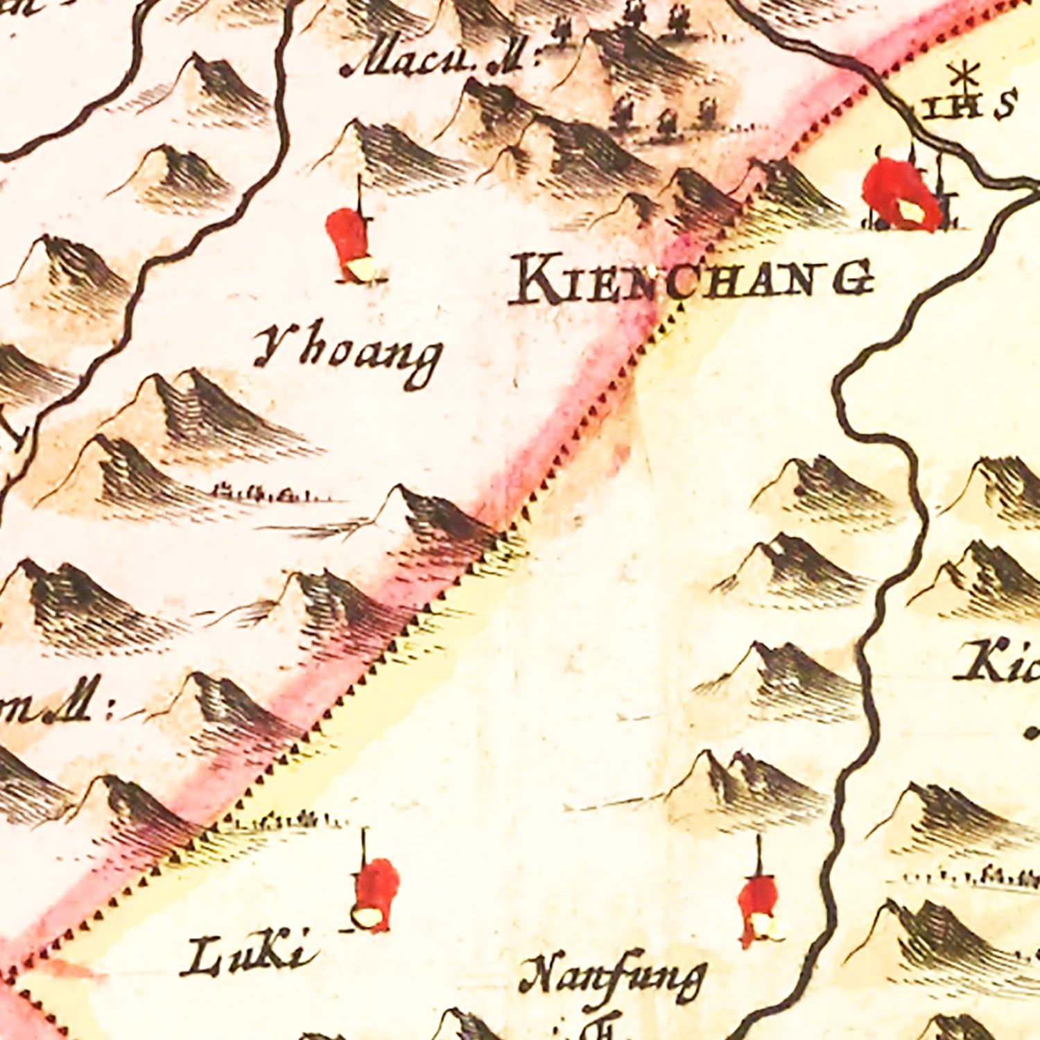 Vintage Map of Jiangxi, China 1665