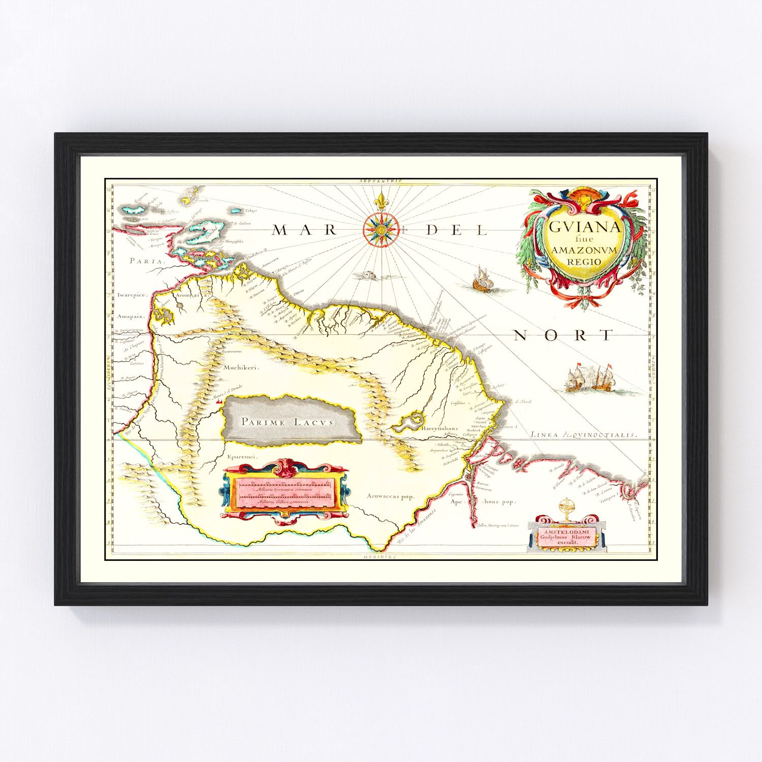 Vintage Map of Guyana 1665