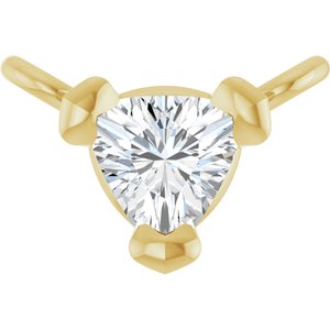 14K Yellow Gold 1/10 CT Lab Grown Diamond Trillion V-Prong Necklace Center