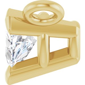 14K Yellow Gold 1/10 CT Lab Grown Diamond Trillion V-Prong Necklace Center