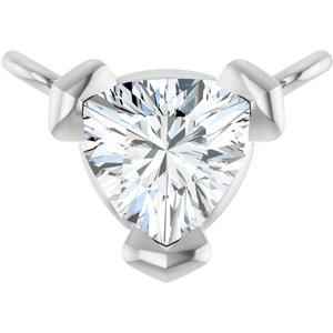 Platinum 1/5 CT Lab Grown Diamond Trillion V-Prong Necklace Center