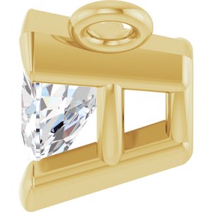 14K Yellow Gold 1/5 CT Lab Grown Diamond Trillion V-Prong Necklace Center