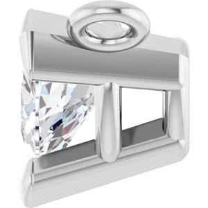 Platinum 1/5 CT Lab Grown Diamond Trillion V-Prong Necklace Center