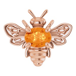14K Rose Natural Spessartite Garnet Necklace Center