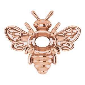 14K Rose Gold 4x3 mm Oval Bee Necklace Center