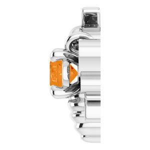Sterling Silver Natural Orange Garnet Bee Necklace Center