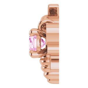 14K Rose Gold Natural Pink Sapphire Bee Necklace Center