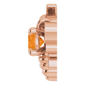 14K Rose Gold Natural Spessartite Garnet Necklace Center
