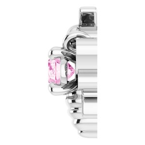 Platinum Natural Pink Sapphire Bee Necklace Center
