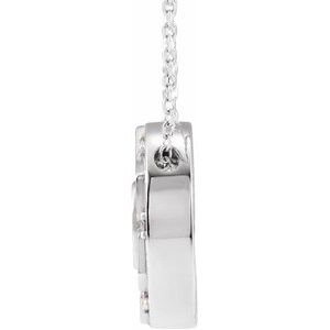 Platinum .025 CTW Natural Diamond Mantra 16-18"  Necklace