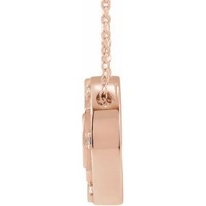 14K Rose Gold .025 CTW Natural Diamond Mantra 16-18"  Necklace