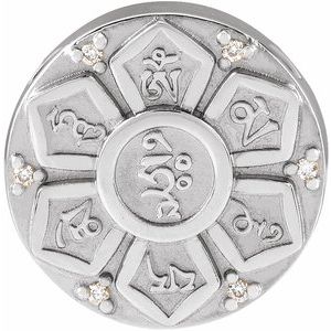 14K White Gold .03 CTW Natural Diamond Mantra  Pendant