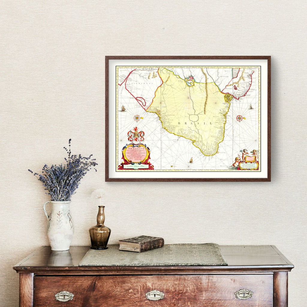 Vintage Map of Brazil 1665