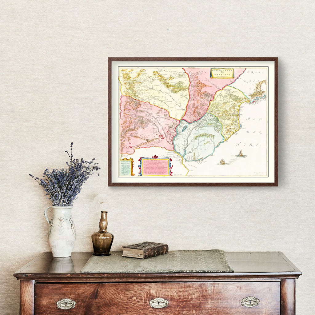Vintage Map of Paraguay 1665