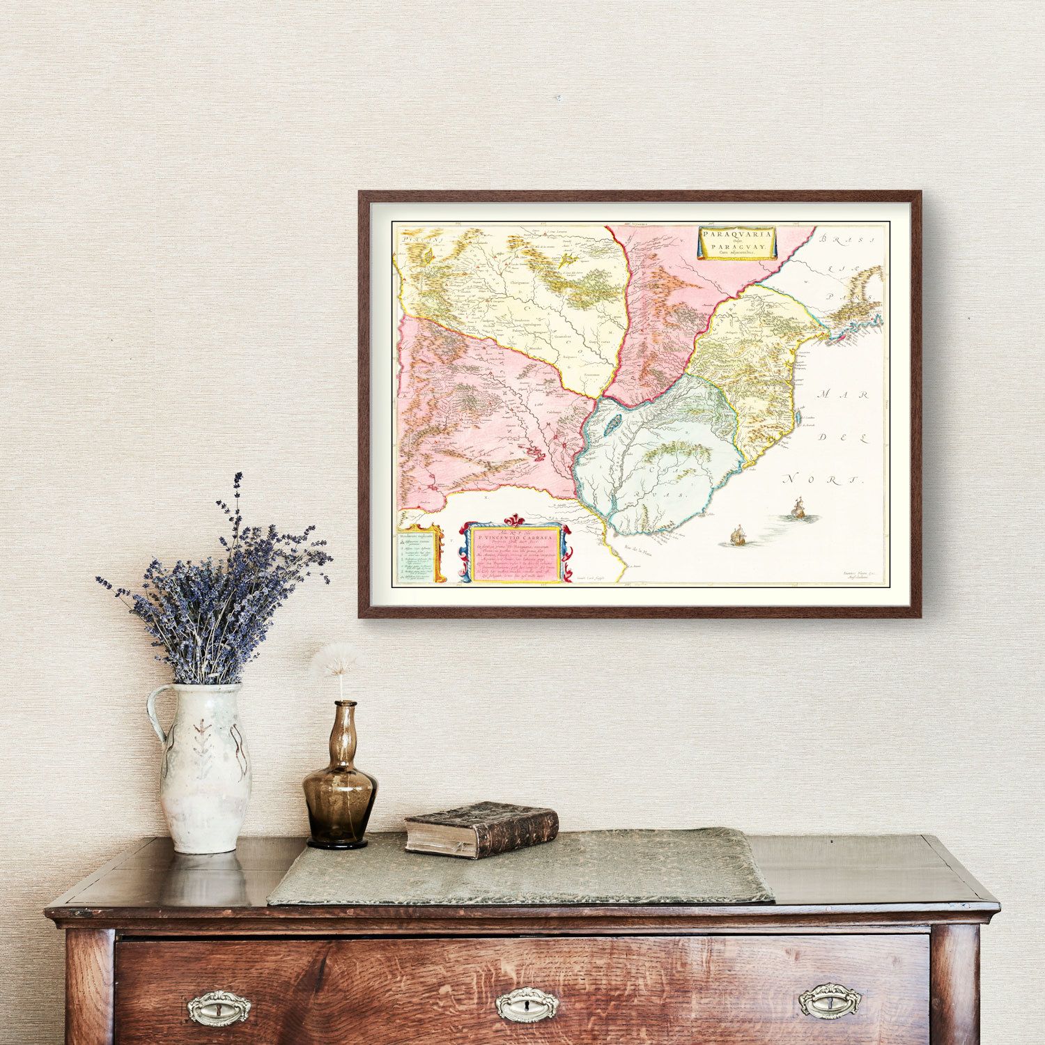 Vintage Map of Paraguay 1665