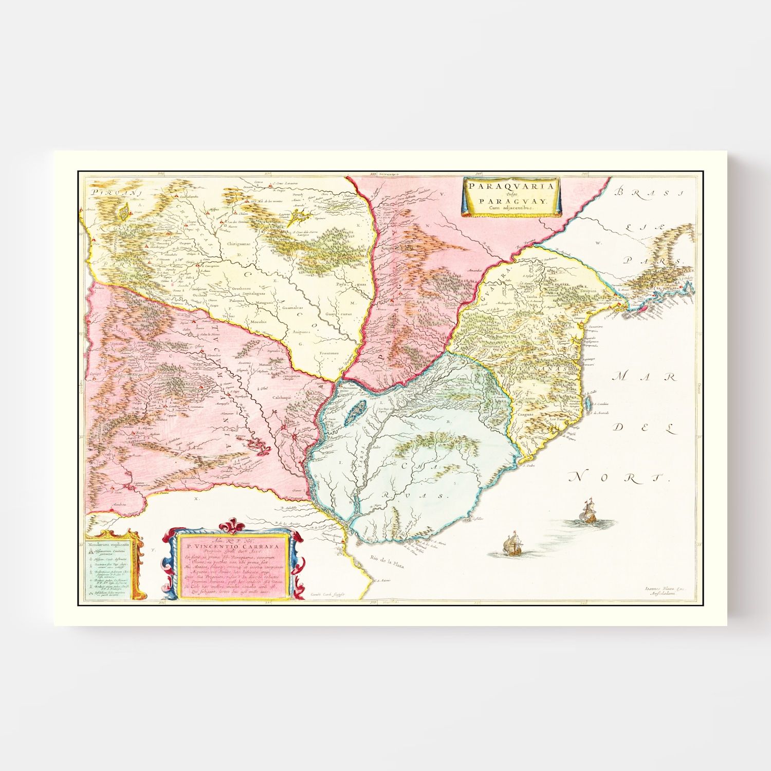 Vintage Map of Paraguay 1665