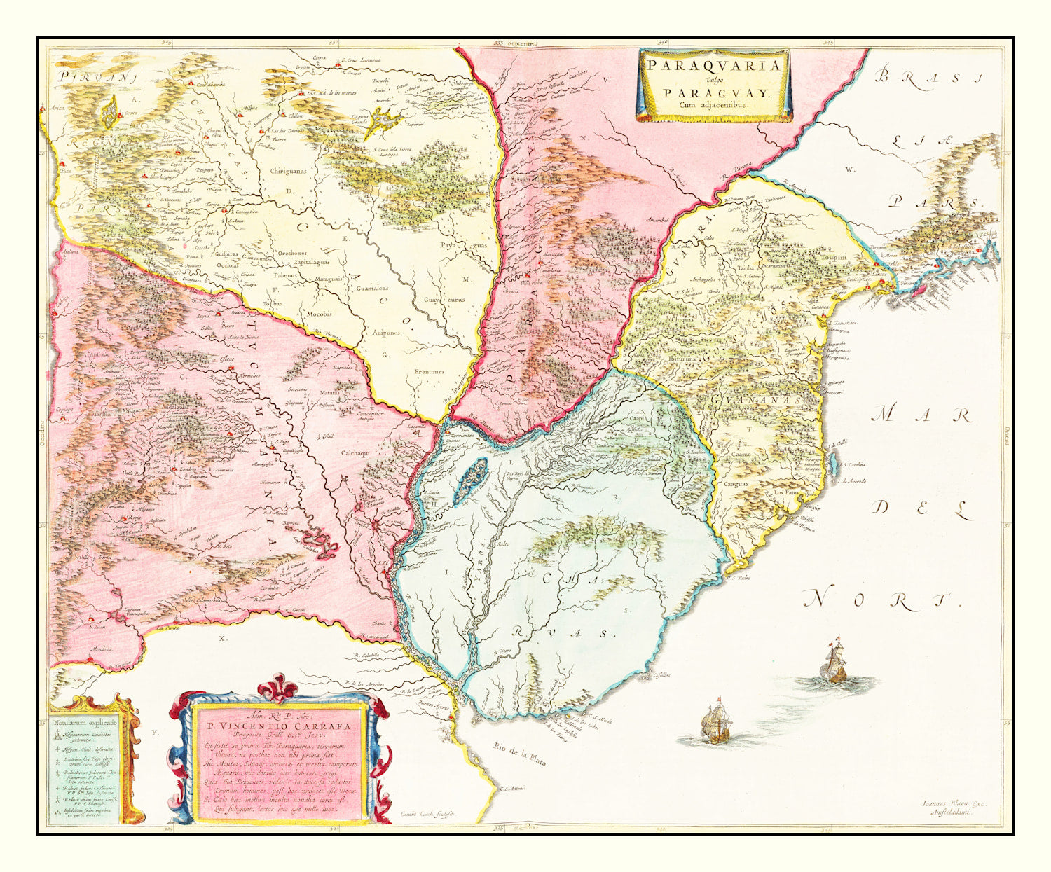 Vintage Map of Paraguay 1665