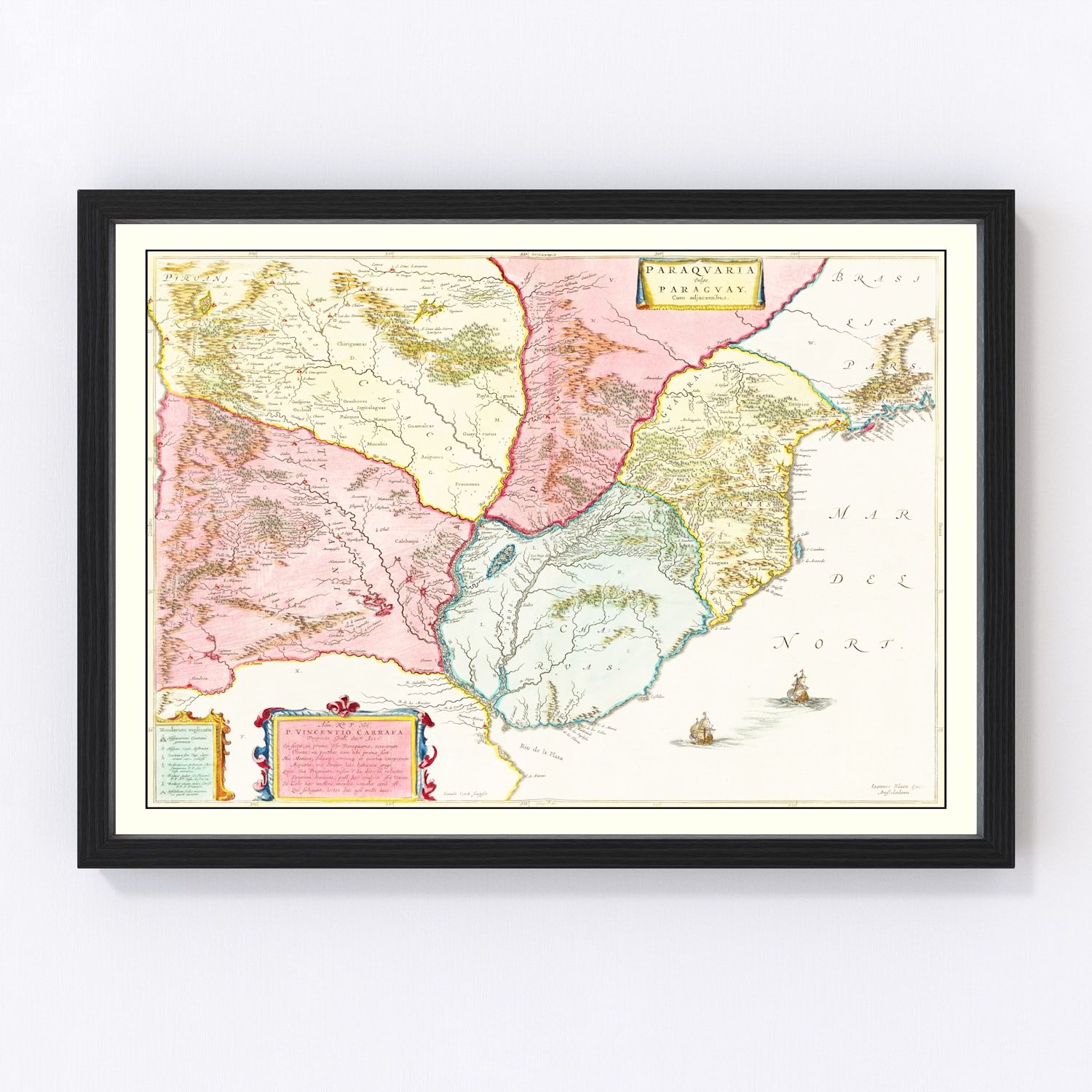 Vintage Map of Paraguay 1665