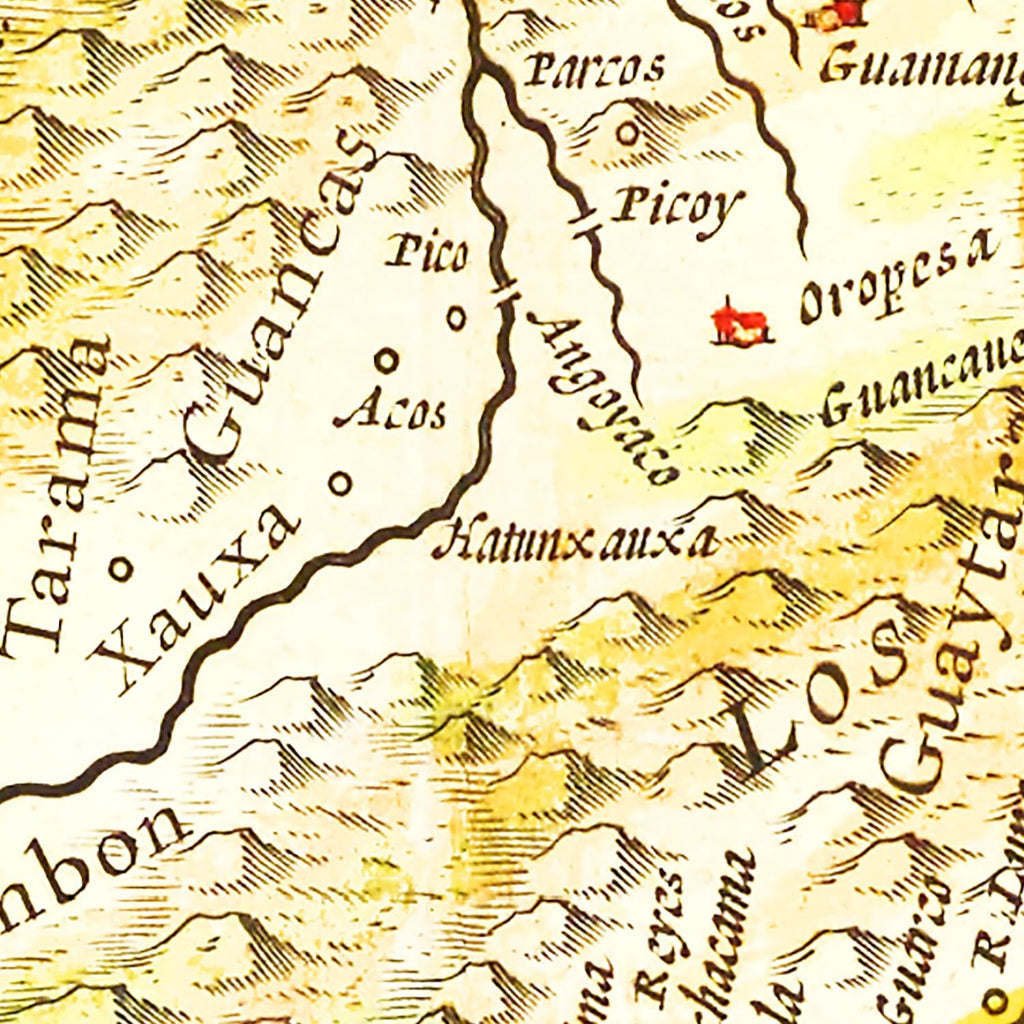 Vintage Map of Peru 1665
