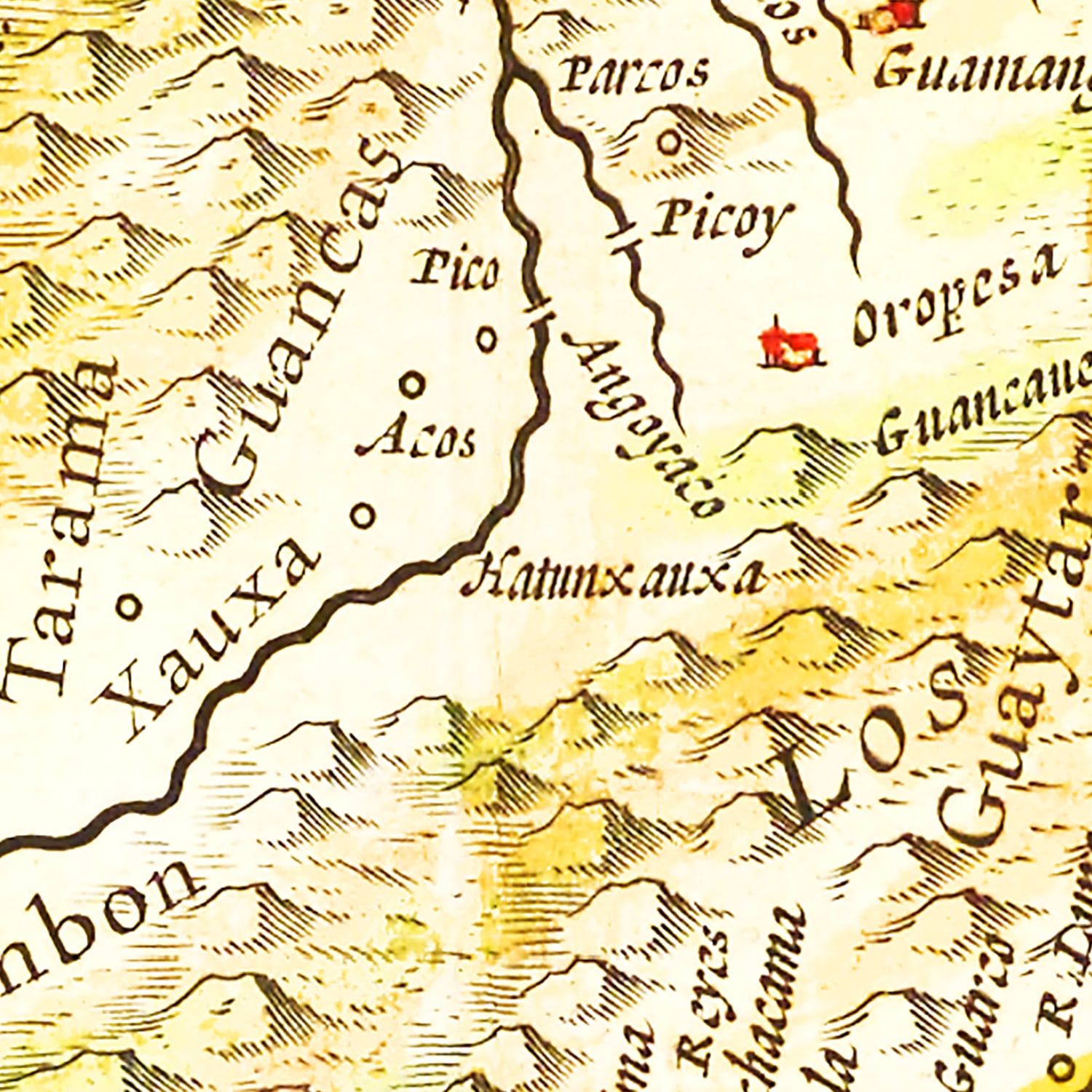 Vintage Map of Peru 1665