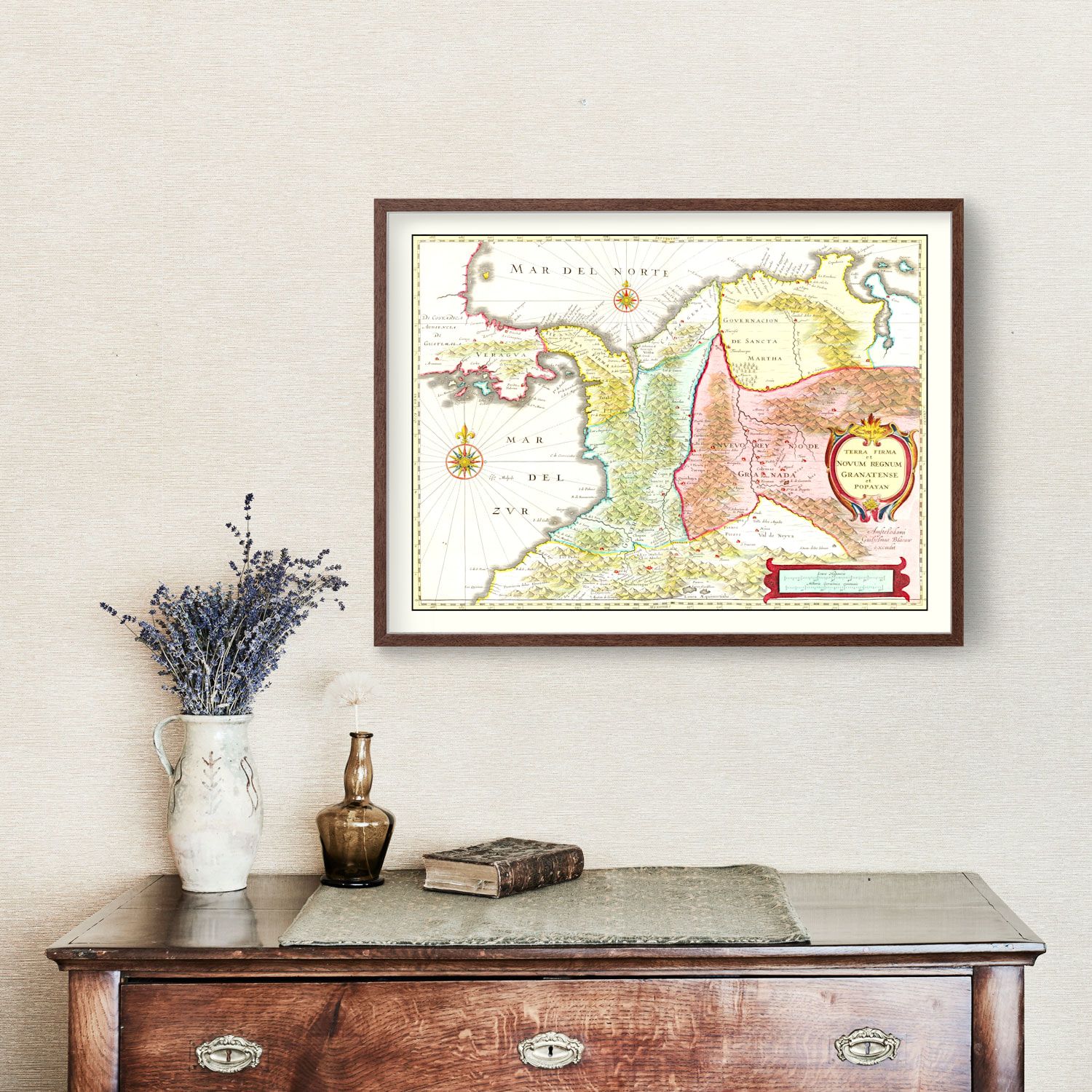 Vintage Map of Colombia 1665