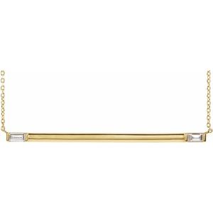 14K Yellow Gold 1/4 CTW Natural Diamond Bar 16" Necklace