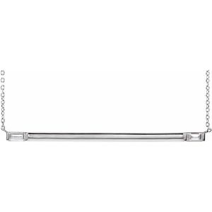 Platinum 1/4 CTW Natural Diamond Bar 16" Necklace
