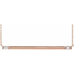 14K Rose Gold 1/4 CTW Natural Diamond Bar 18" Necklace
